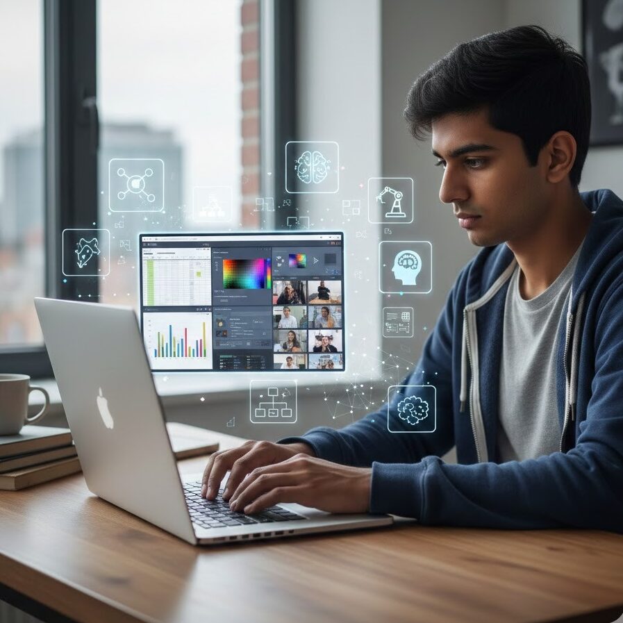 Guy Using AI for Graphic Design